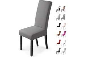 BALLADHOME Chair Covers, Set of 2, Stretch Chair Covers, Modern Elastic, Elastic, Elastic, Stretch Cover, Chair Cover, Bi-Elastic Fitted Cover, Very Easy to Clean and Durable, Universal (Pack of 2, Taupe)