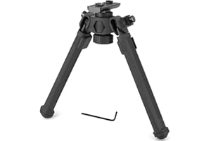 Mifhnby Rifle Bipod Mlok Picatinny Testa a sgancio rapido con rotazione a 360 gradi 6 altezze regolabili Bipod
