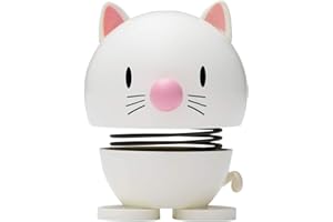 ‎HOPTIMIST Hoptimist Tier, Katze, Wackelfigur & Glücksbringer Skandinavisch, Wohnzimmer & Schreibtisch Deko, Büro Gadget, Tolle Kleine Geschenke, 5,5 x 5,9 x 7,3 cm, Small, Weiß