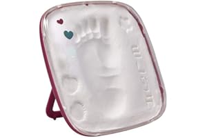 Baby Art Hello Baby Kit Impronta Neonato, Calco in Gesso per Mani e Piedi, per Decorazione Cameretta, Burgundy