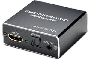 ERYUE Auszieher,HD Audio Extractor Maximale Unterstützung 4K-Auflösung HD+SPDIF+3,5 mm AUX-Stereoausgang Stabile Kompatibilität Geringer Stromverbrauch