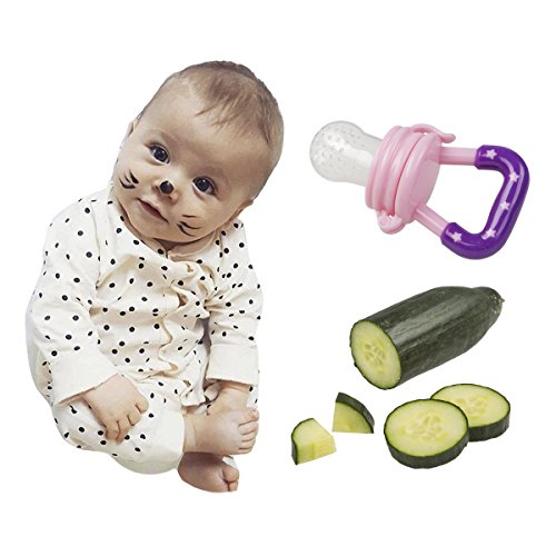 Fruchtsauger Schnuller für Obst und Gemüse in verschiedenen Farben mit gratis GESCHENKTASCHE - 5