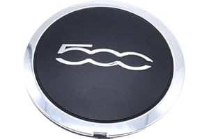 TAKPART Alloy Wheel Centre Hub Cap Trim 51884863 for F-I-A-T 500 Alloy Wheel Center Cap Replacement Anti-Dust(White Circle White Letter)