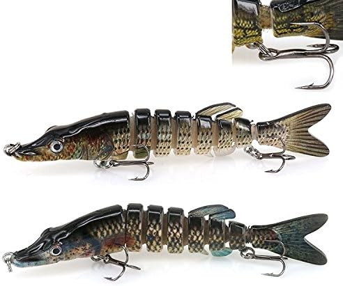 Bionic Fishing Fish Lures Bait - ZHUBANG 5"/13CM 19G 2PCS 8-Jointed Boat Saltwater Ocean Fishing Lure Crank Bait Bass Lures Bait Tackle