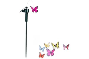 SEIWEI Butterfly Garden, Solar/Battery Powered Decorative Flying Fluttering Butterflies For Garden Yard Plants Flowers Patio Landscape Decor (Random Color)