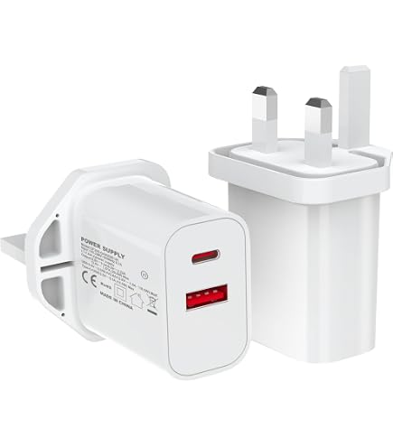 Type-C Fast Wall Charger With UK Plug - PD 3A, QC3.0 For IPhone & Other Devices