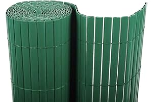 BONERVA | Cañizo PVC | Doble Cara | Valla de decoración Exterior para jardín y terraza (Verde, 2 x 3 Metros)