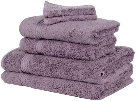 6 Piece Bamboo Bathroom Linen Face Cloth Hand Bath Sheet Towel Bale Set - Lavend