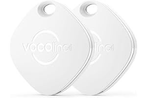 VOCOlinc Localizador de Objetos Bluetooth, Smart Air Tracker Card Compatible con Buscar App(sólo iOS, No Funciona con Android), Buscador para Llaves, Carteras, Bolsos, Equipajes, 2 Pack Blanco