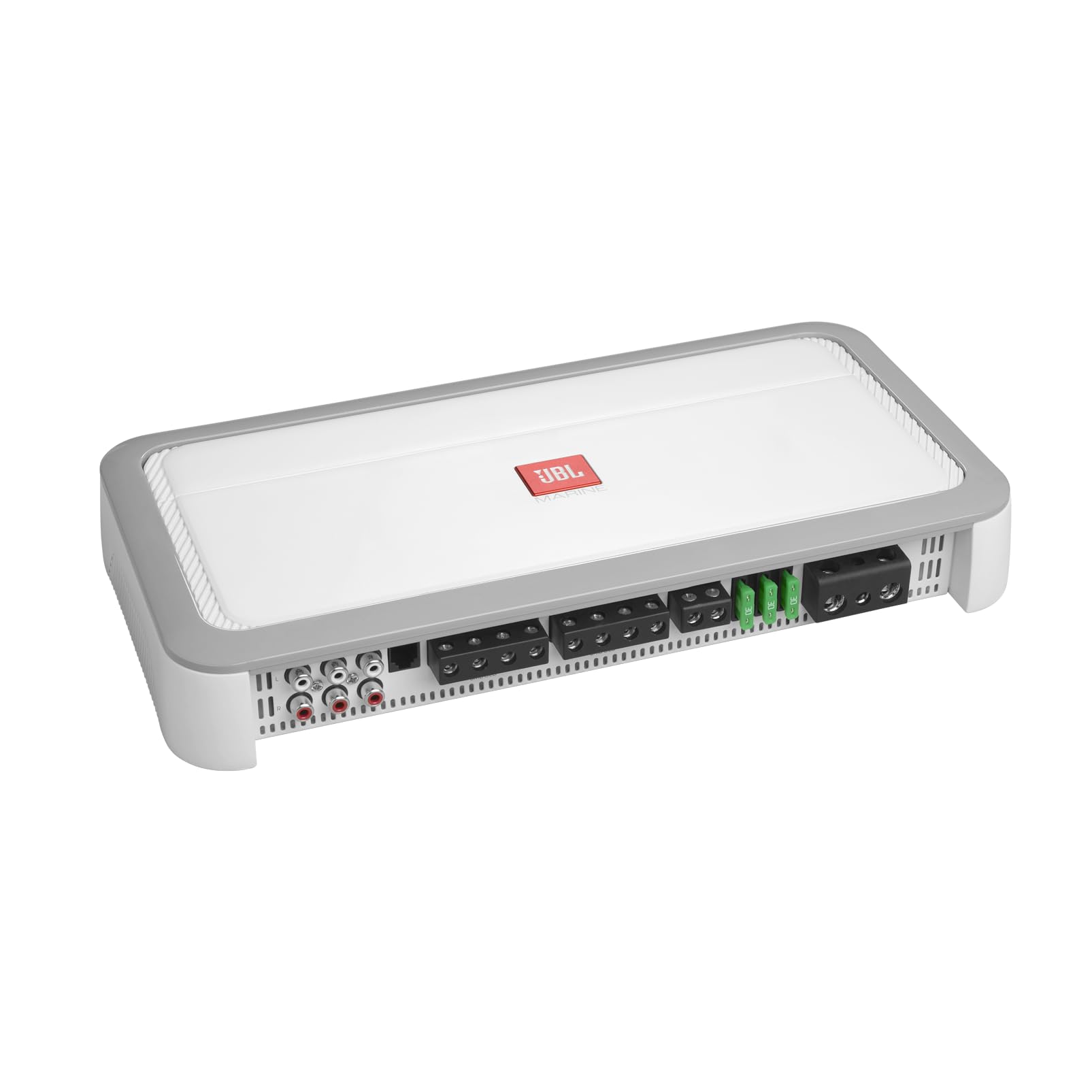 JBL MA5055 - High Performance 5-Channel Marine Amplifier, 100 watts RMS x 2 bridged at 4 ohms + 500 watts RMS x 1 at 2 ohms, preamp and Speaker-Level inputs