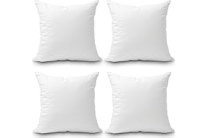 ForenTex Relleno Cojín 45x45 cm (Pack 4), Fibra Virgen Siliconada, Hipoalergénico, Suave y Transpirable, Gran Volumen, Ideal para Sofá, Cama y Hoteles