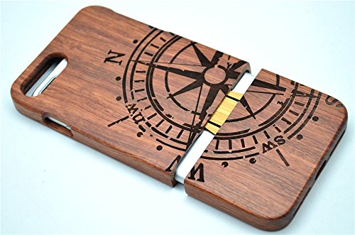 PhantomSky iPhone 7 8 Plus Funda de Madera   Serie de Lujo  Natural Hecha a Mano de Bamb   Madera Carcasa Case Cover para tu Smartphone - Comp  s Palisandro