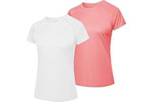 MEETWEE Swim Shirts for Women, Short Sleeve T Shirt Athletic Casual Tops Quick Dry UPF 50+ Running Surfing Workout Yoga Sun Tee Shirts
