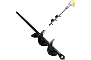 Sinirttou Gartenbohrer Erdlochbohrer für Garten Schnecken Spiralbohrer für Akkuschrauber, Schwerlast Gartenbohrer zum Pflanzen,Garten Schnecken Spiralbohrer,Pflanzbohrer( 4 x 22 cm)