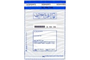 ‎LITFAX GMBH 100 x Sicherheitstaschen: 175 x 240 mm, Druck: " von, an, Datum, Betrag, Verpackt, Unterschrift "