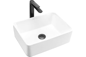 VBChome Lavabo 41 x 31 cm piccolo rettangolare lavabo in ceramica lavabo bagno ospiti WC