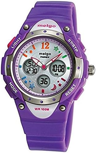 GamutTek PASNEW High Quality Water-proof 100m Dual Time Unisex Children Outdoor Sport Watch (Purple)