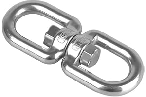 LINGJIONG Giunto girevole in acciaio inox, gancio girevole a 360°, per altalena a rete per bambini, danza dell'aria, amaca