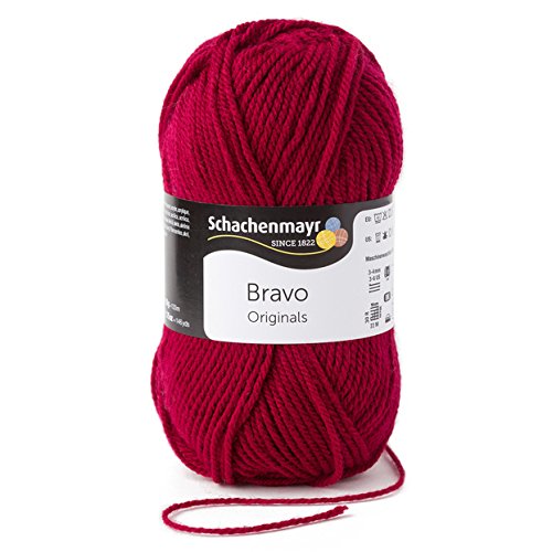 Schachenmayr Bravo 08222 Wolle, Farbe: Weinrot, 50 g, Lauflänge ca. 133 m
