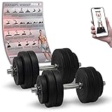 💪 PRODUKT - Gewicht 2 x 15 kg - Set besteht aus 8 x 2,5 kg, 4 x 1,25 kg, 2 Kurzhantelstangen je 2,5 kg I Link Workout Poster per Mail in Ihrer Versandbestätigung.