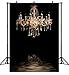 Produktbild DePhoto 5X7FT (150X210 CM) Schwarz Schlafzimmer Gold Kronleuchter Nahtlose Vinyl Fotografie Hintergrund Stand Foto Hintergrund Studio Prop PGT136A