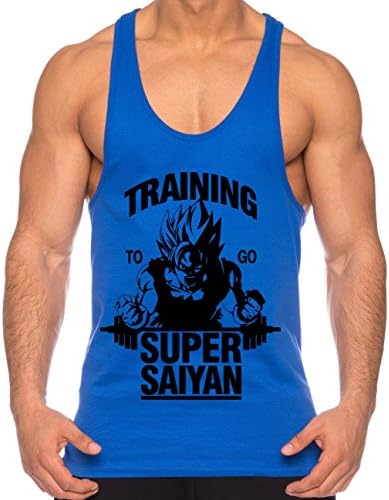 Goku Super Saiyan Men's Tank Top One Goku Dragon Master Son Ball Vegeta Turtle Roshi Piece Gym , Farbe2:Royalblau;Größe2:Medium