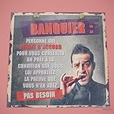 20 x 20 cm placa Metal serigrafiada color banquier