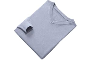 Vogrtcc Men Jumpers Vneck Long Sleeve Pullovers Solid Color Woolen Knitting Jumpers