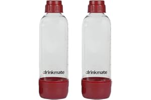 DrinkMate Boisson gazeuse bouteilles (lot de 2), Red, 1 l