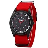 SHARK ARMY Herren Armbanduhr Quarzuhr Rot Armband aus Nylon SAW037