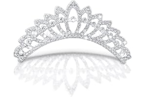 ERHUO Girls Princess Crystal Wedding Bridal Girls Headband Princess Rhinestone Tiara Crown Children Girls Prom Birthday Pegeant for Wedding Bridal Headdress Floral Flower Garland Crown Party Prom-S6