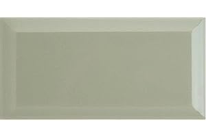 GO BATHROOMS Metro Green Sage Ceramic Wall Bathroom Tile Subway Brick Effect 100mm x 200mm Bevelled Edge Kitchen Tiles Gloss Finish 1m2 Box of 50