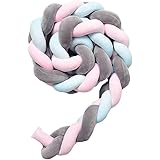 Goodchanceuk Tour de lit tressé pour bébé 2 m