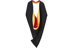 GraduatePro Graduación Hood Academic Bachelor UK University College Diploma Unisex, oro rojo, talla única