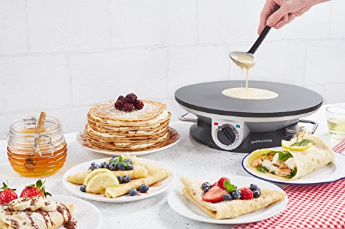 Andrew James 1200 Watt Professioneller, elektrischer Crêpes-Maker – Inklusive Teigverteiler, Holzspatel, Ölpinsel und Teigkelle – 2 Jahre Garantie - 6