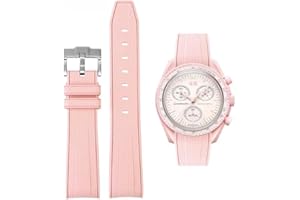 HEYOZURY Bracelet de Montre 20mm Omega x Swatch Moons Montre Rolex Watch montre Silicone Hommes en Acier Inoxydable Boucle Bracelet de Remplacement Bracelet Original Omega Speedmaster