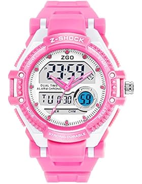 Kinder sport-elektronische uhr,50m tiefe wasserdicht Wecker Leuchtend Digital Woche Kalender Freizeit Kind] Mädchen...