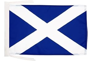 AZ FLAG - Scotland Flag - 18'' x 12'' - 100% Polyester Scottish Small Banner with Two Cords - Fade Resistant - Vivid Colors - 18x12 in - 45x30 Cm