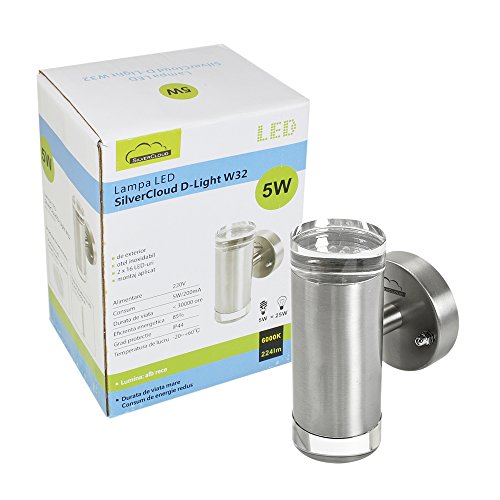 SilvercloudD-Light W32 Stainless Steel Exterior Lamp, White, One Size