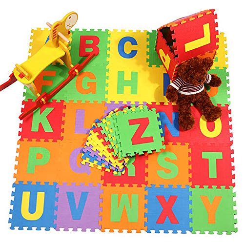 JJOnlineStore - Tapete de espuma para bebés [alfabeto] [números] tapete para bebés, multicolor (alfabeto, 15x15)