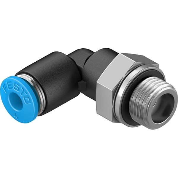 Festo 153047 QSL-1/4-6 Push-in/Threaded L-Fitting, Nickel Finish