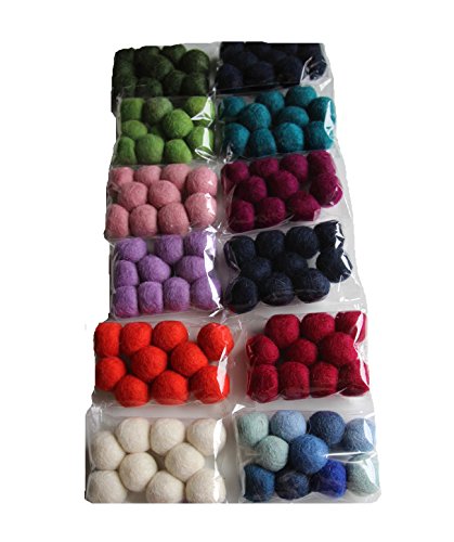 Maharanis Filzbälle Filzkugeln handgefertigt Fairtrade 10 Stck. viele Farben ca. 2 cm reine Wolle