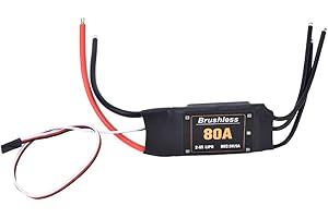 Drfeify Controlador Electrónico de Velocidad, 80A Control Remoto sin Escobillas ESC Control Remoto RC Coche ESC con Tres Modos de Inicio 2-6S