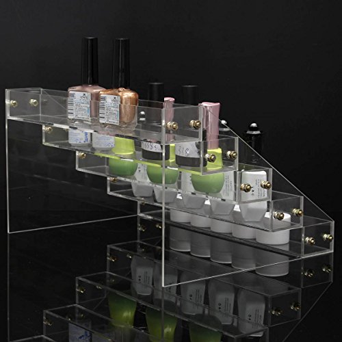 DANCINGNAIL Acryl Nailart Nagellack Aufbewahrungsbox Kosmetik Aufbewahrung Nail Polish Display (leer) Transparent 5-reihig 26 (L) 21 (W) 15 (H) - 2
