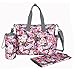 My Share Mall Original Floral Designer Diaper Tote Bags(Rose Red)