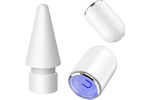 Wilbeva Tapas de Repuesto Magnética para iPencil de Repuesto para Apple Pencil de 1.ª generación + Punta de Bolígrafo de Repuesto y Lápiz Capacitivo para Apple Pencil de 1.ª y 2.ª Generación