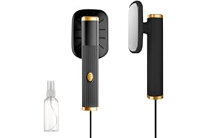 WDKXCN Travel Iron, Portable Iron Travel with 2 Modes, Handheld Iron, Fast Heat Up Mini Iron for Fabric Clothes, Hand Iron, Lightweight Travel Iron, Dry and Wet Ironing for Home,Travel (Black)