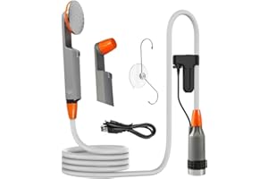 Zooma Ducha Portátil Ducha de Camping Adecuada, Camping Ducha Exterior, Ducha portátil a Pilas para Camping al Aire Libre (Naranja2)