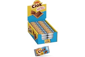ORO SAIWA Oro Ciok, Biscotto con Tavoletta di Cioccolato al Latte, Merenda Golosa, Fonte Naturale di Fibre, Senza Coloranti e Conservanti, 750g (30 monoporzioni da 25g)