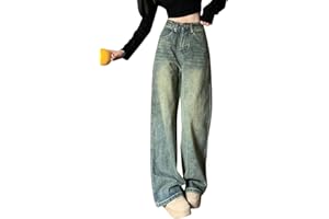 ticticlily Pantaloni Jeans Donna Y2K Vita Alta Larghi Gamba Dritta Jeans Pantaloni Denim a Matita Pantalone Baggy Cargo con Tasche Vintage Casuale Harajuku Hiphop Streetwear